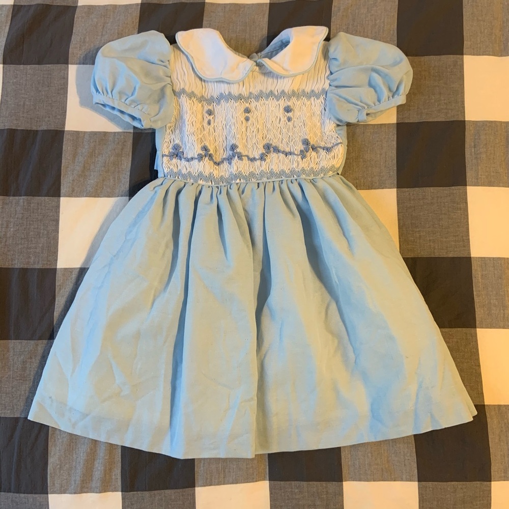 Light Blue Toddler Smocked Dress